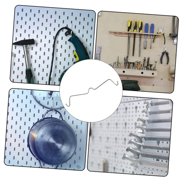 50 stk. rustfri pegboard-krogklemmer Pegboard-tilbehør til nem montering og genbrug