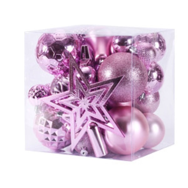 Set: Särkymättömät joulukoristeet Pallot joulukuusen koristeluun Pink 45PCS