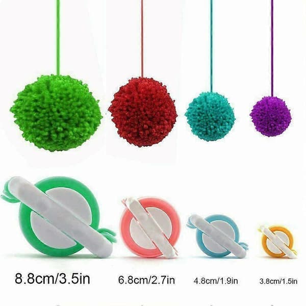4 Størrelser Pom-pom Maker Fluffy Bold Væv Nål Strikning Uld Håndværk