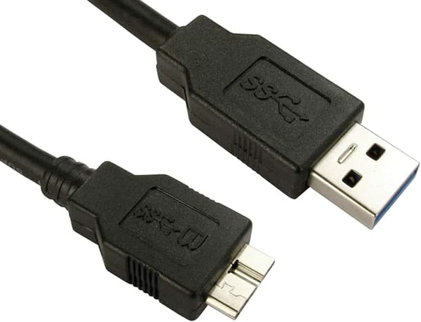 USB 3.0-kabel til Western Digital/WD/Seagate/Clickfree/Toshiba/Samsung bærbar harddisk - USB 3.0 A/Micro-B-kabel (1 m)