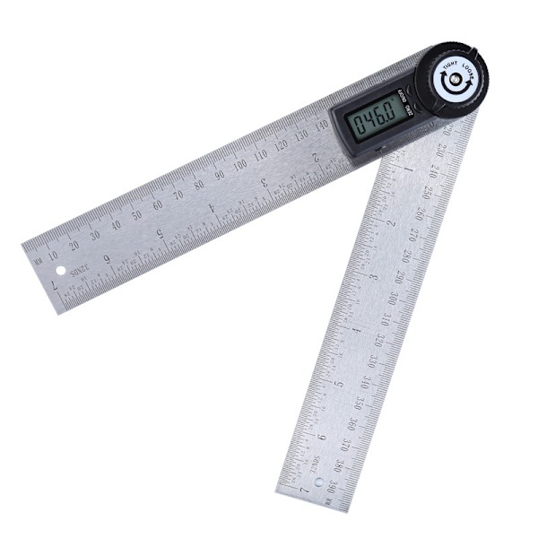 Digital vinkelmåler, 20 cm, sølv