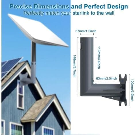 Starlink Mount, Starlink Mounting Kit for Starlink Satellite Internet Kit, Long Roof Pole Wall Mount for Starlink, Compatible with V2 Rectangular Dish
