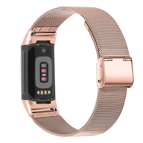Fitbit Charge 5 armbånd rustfritt stål Rosegull