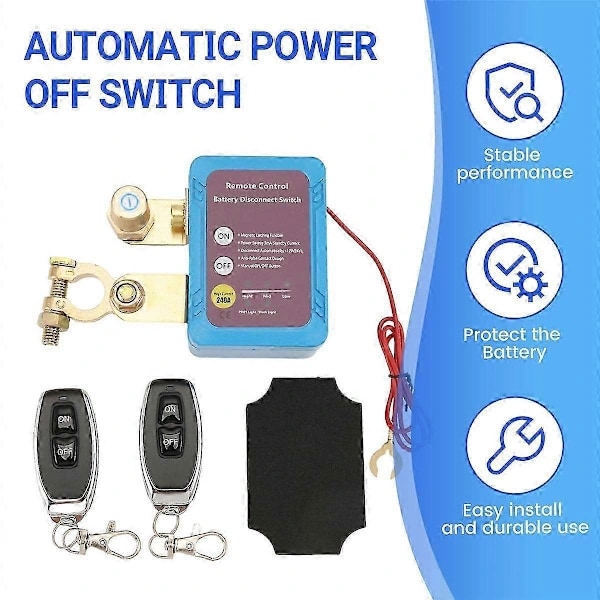 12V 240A Remote Battery Disconnect, Automatic Power Cut-off Switch