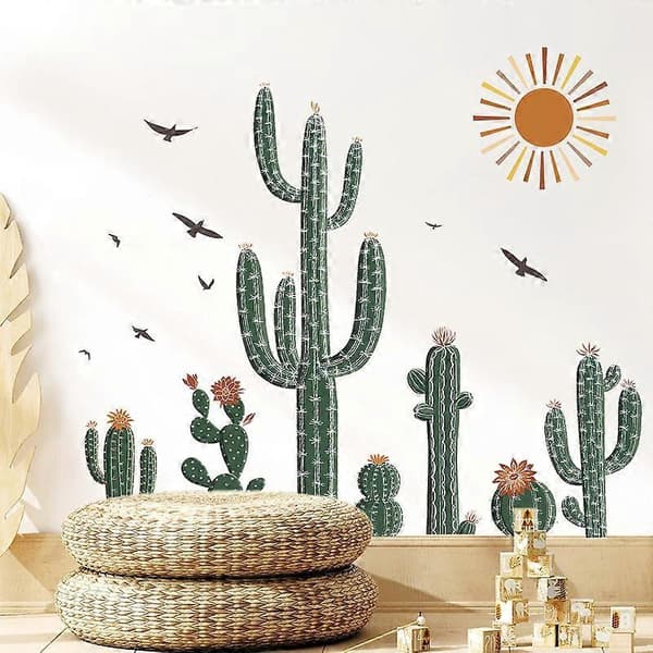 Cactus & Tropical Plants Wall Decals - Modern Removable Decorative