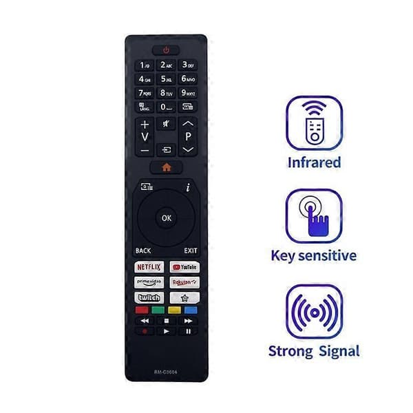 RM-C3604 Remote Control for JVC TV Handheld Ergonomic Replacement Remote Infrared [DB]