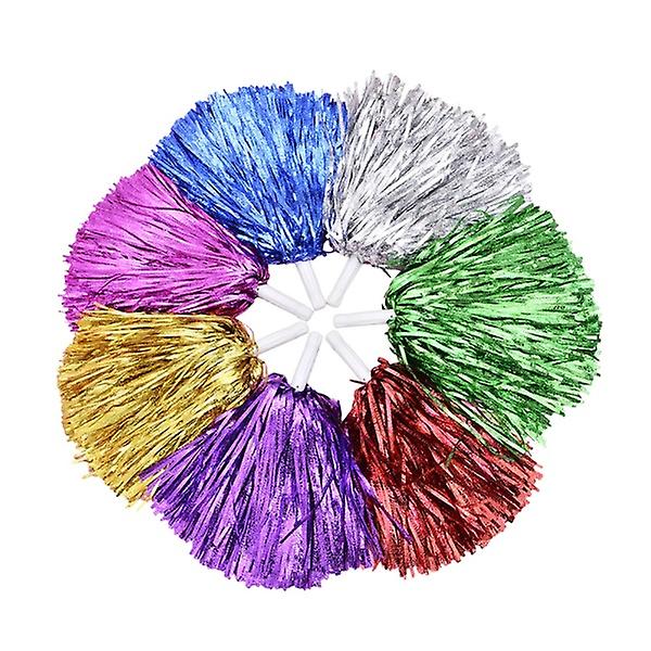 12 stk. Plastik Cheerleader Cheerleading Pom Poms Party Kostume Tilbehør Sæt Bold Dans Fancy Dress P 12pcs