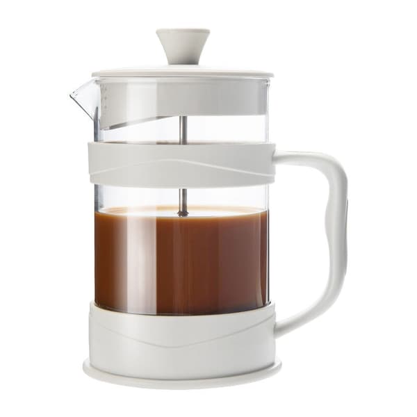 French Press Coffee Maker 12 Oz, White Coffee Press Tea Coffee Maker with Borosilicate Glass Cold Brew and Hot Brew Coffee