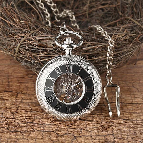 Mechanical Hand-wound Pocket Watch, Manual Movement, Pendant, Antique Clock with Chimes