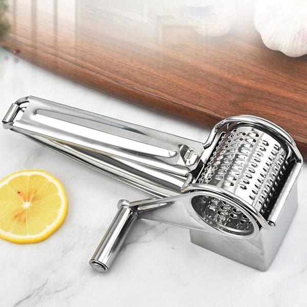 Manual Cheese Grater with Razor-Sharp Blades and Ergonomic Handle for Perfect Grating Results - Easy to Use and Clean silver C C C