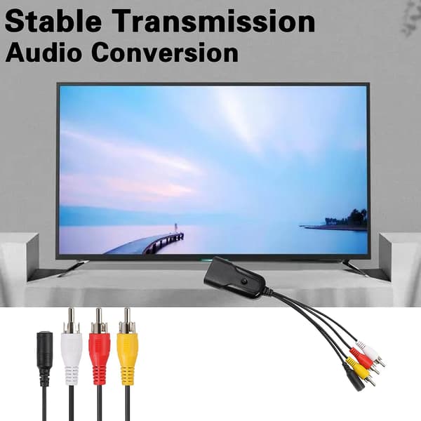 Lydkonverterer 1080P HD-kompatibel HDMI-kompatibel til AV/RCA 4 utgangsporter Videokonverterer Hjemmetilbehør