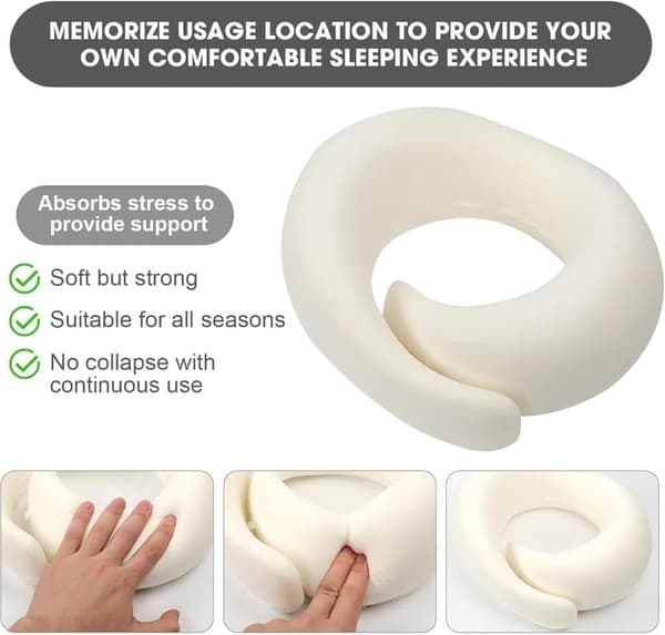 Resekudde för flyg – Memory Foam nackkudde för resor, flyg, bil & kontor[ht]