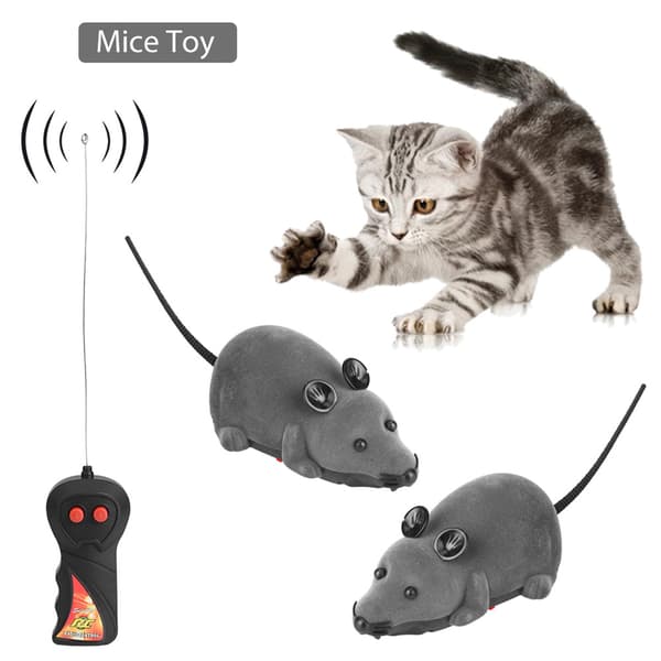 Funny Cat Remote Control Wireless Mouse Toy Grey