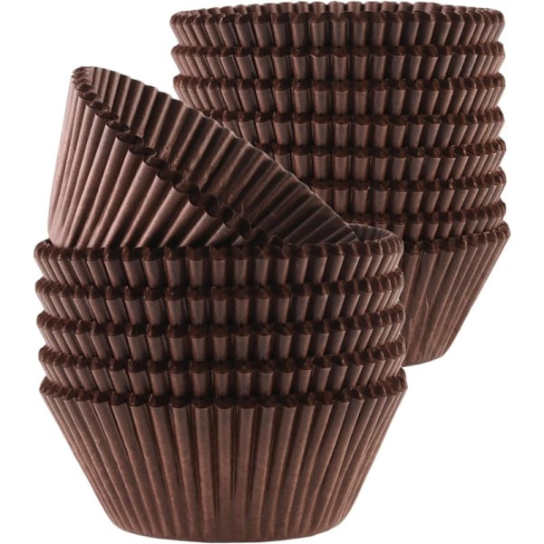 Cupcake-vuorat - Standard-koko ruskeat cupcake-paperit pannuille, kuljetukseen tai telineelle - Paperiset leivontakuppit, 500 kpl pakkaus