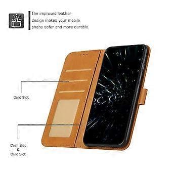 För Samsung Galaxy A06 Fodral Ställ Flip Skyddande Läder Telefonskal Stil E Style E