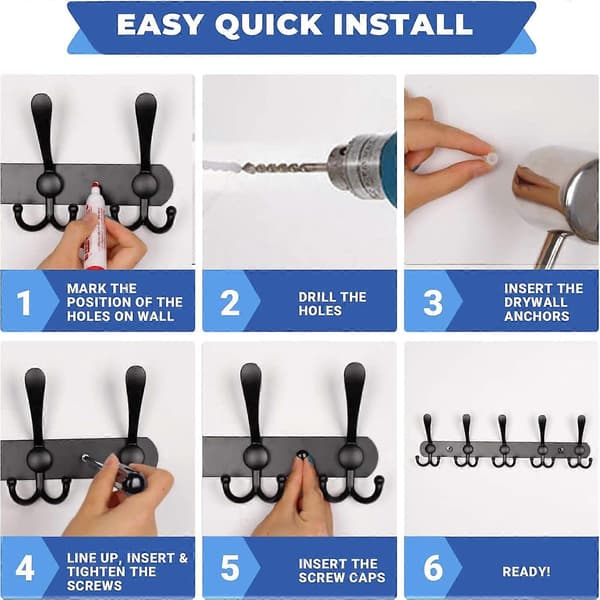 Wall Hook - Stainless Steel Coat Hook (2-pack) - Wall Mounted Heavy Duty Coat Hook
