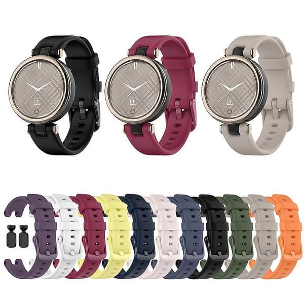 Silicone Wristband for Garmin Lily Smartwatch Strap Loop Bracelet Replacement Waterproof Belt Sweatproof [DB] Gray Gray