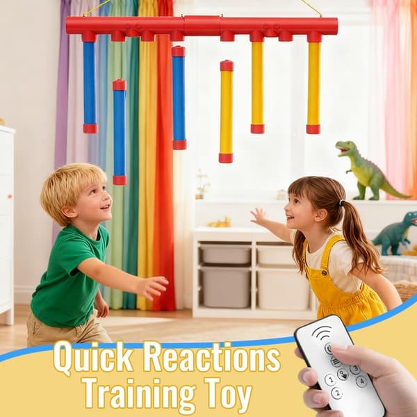 Catch the Sticks Game, Falling Stick Catch Game, Drop It Catch It Win It Reaction Game, 3 Falling Speeds Quick Reaction (Battery Powered)