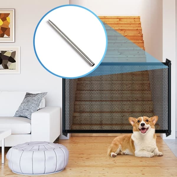 Adjustable Dog Gate - 72x180cm No Drilling, Retractable & Portable for Doorways