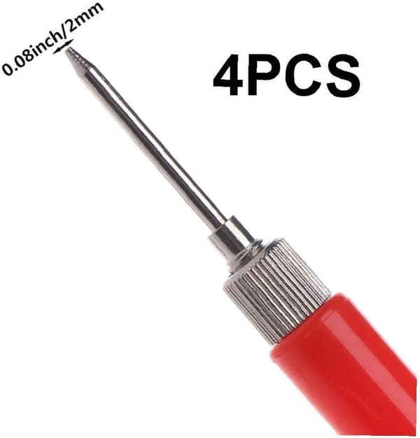 Multimeter -teststift 4pcs 2mm Testsonden Nadelspitze Edelstahlstift -stiftsonden Für Voltmeter -