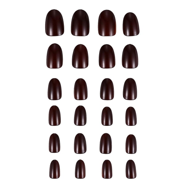 24st falska naglar Återanvändbara konstgjorda naglar Färdiga enfärgade nageltips för kvinnor tjejer (dar 11.4*6.8*1.5cm