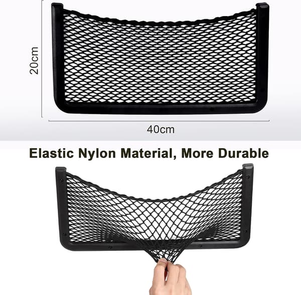 3 stk. bilopbevaringsnet (elastisk net), bagagerumsarrangører 40 *