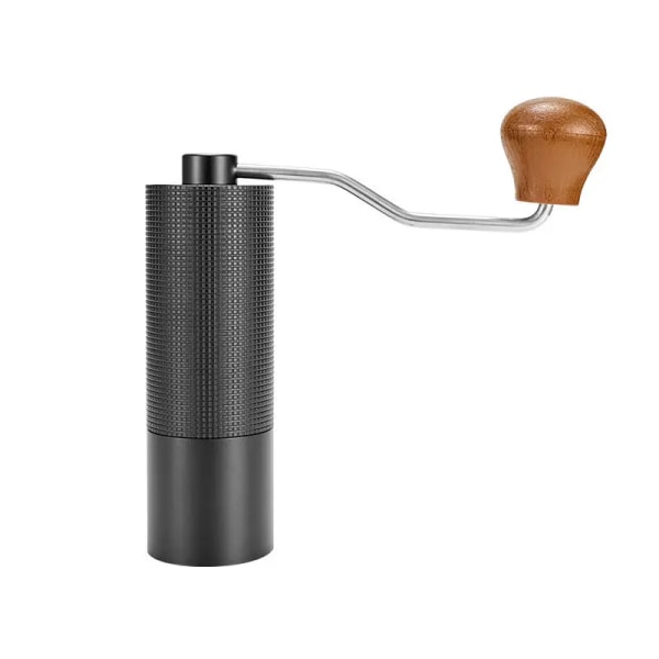 Manuel Kaffekværn med CNC 420 Rustfrit Stål Konisk Kværn, Dobbelt Lejepositionering, (Sort)
