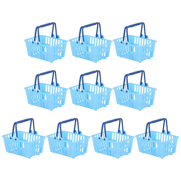 10 st Mini Supermarknadskorgar Mini Småvaror Förvaringskorg Mini Husprydnader Blå 6,5X4,5X3,5CM Blue 6.5X4.5X3.5CM