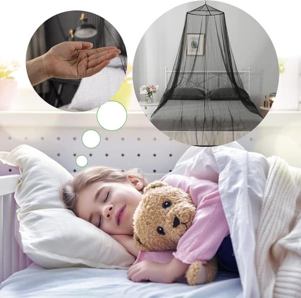 Mosquito Net for Canopy Bed, King Size Ceiling Canopy Bed Curtains, Dome Mosquito Net Bed Tent (White)