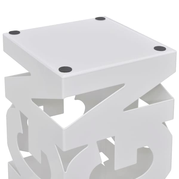 vidaXL Umbrella Stand 48.5 cm Square Steel White Vit white