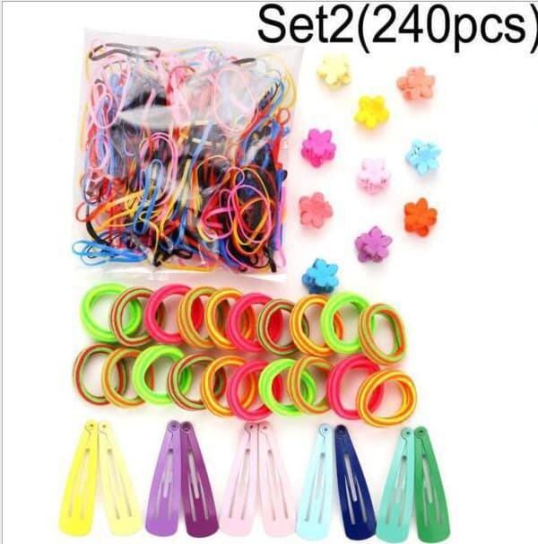 240-piece set with a pack of multi-functional hair clips leather band combination set 780 pcs (A06-04-05)