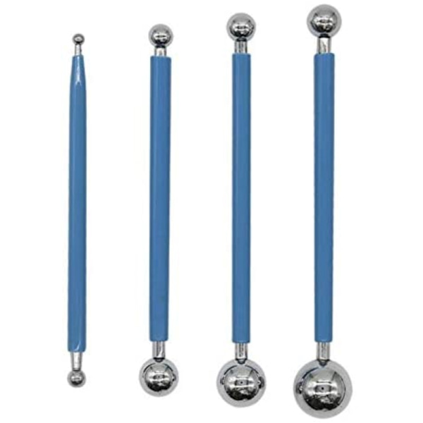 DIY Kakeverktøy, 4 stk Kakeform Blomsterdekorasjon Leire Blomster Sukker Håndverk Ball Modell DIY Verktøy (Liten (4 stk))