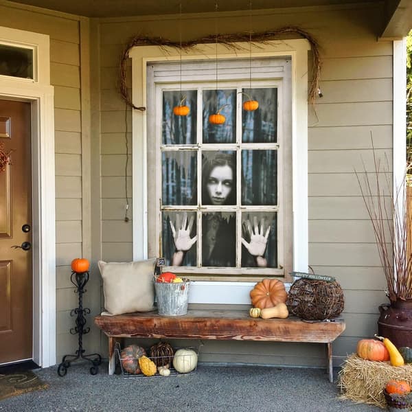 Halloween Spøkelse Vindusdekorasjon, Dørdeksel, Festdekorasjoner
