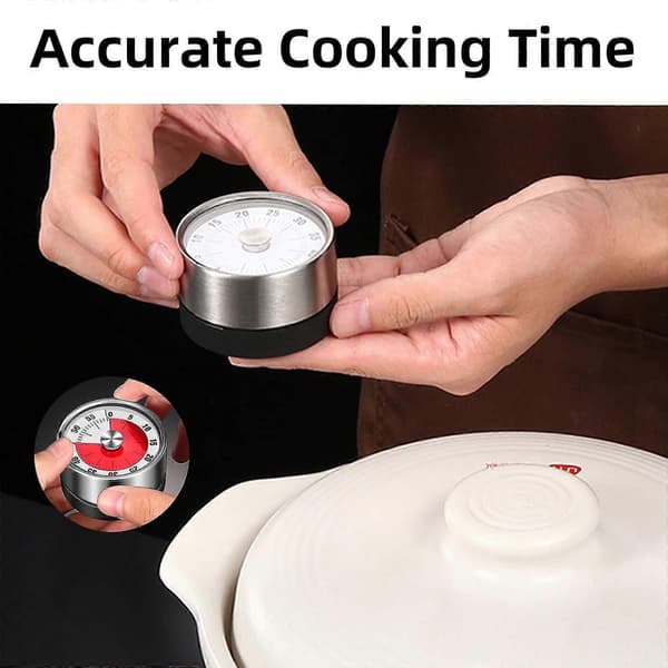 Mekanisk timer - 60-minutters magnetisk stoppeklokke for matlaging, baking, treningsstudio, studier