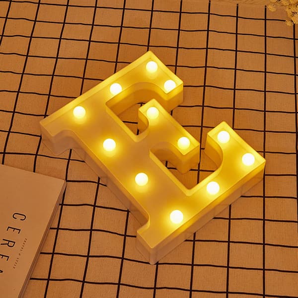 Alphabet LED Lights Standing Letters Sign with Bulbs Night Light Warm White Constant Light Eff