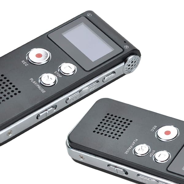 Bærbar digital diktafon lydopptaker LCD-opptaker MP3-spiller - 8 GB (svart)