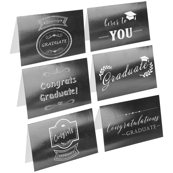 6st examensvälsignelsekort Studentvälsignelsekort Firande gratulationskort med kuvertBlack Black 20x15cm