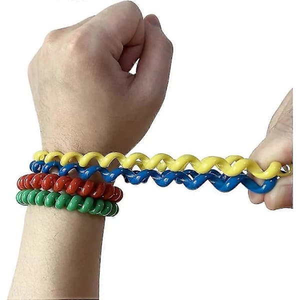 Sensoriske armbånd for gutter og jenter med autisme, ADHD, SPD, elastiske spiralarmbånd for barn med angst og spesielle behov (8-pakning)