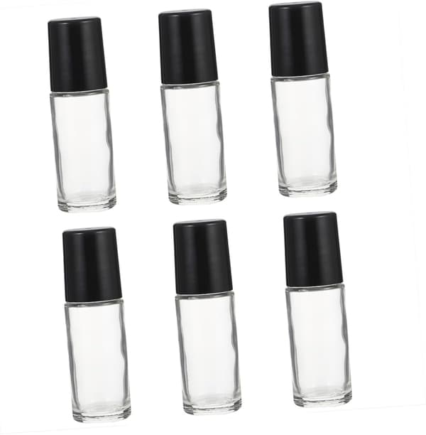 6 stk 30 ml påfyllbare roll-on-flasker hvite glass bærbare oljerullflasker