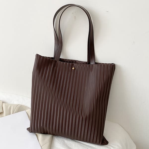 Women's New Solid Color Simple Large Capacity PU Leather Shoulder Bag