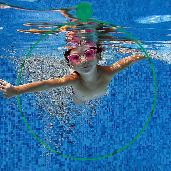 Dykkerringe til børn, Dykkerringe til swimmingpool - Dykkerring til swimmingpool, Poollegetøj til svømmetræning (grøn)