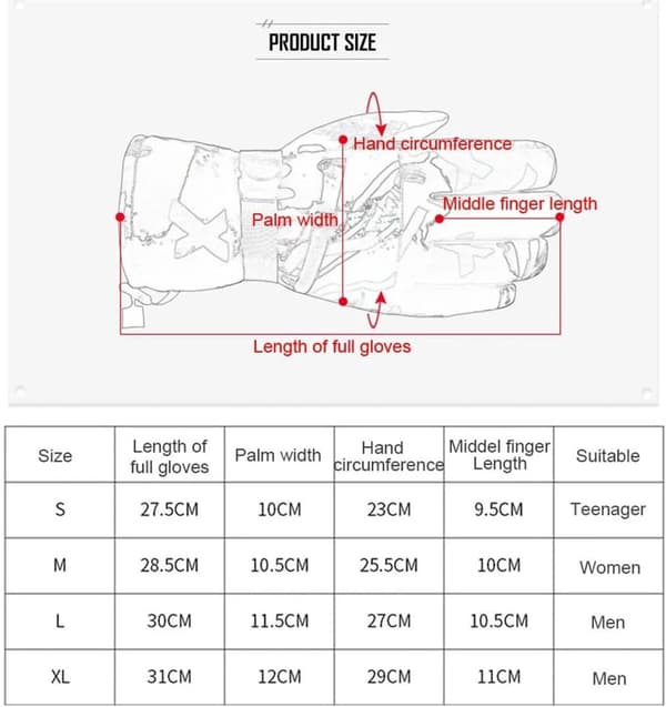 Premium Waterproof Warm Gloves - Fleece Lining - TPU Membrane