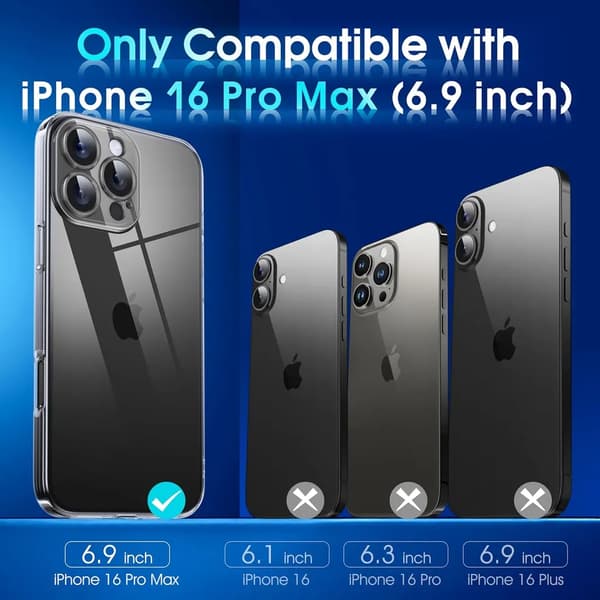 iPhone 16 Pro Max Gjennomsiktig TPU-deksel – Ekstra Kamerabeskyttelse iPhone 16 Pro Max