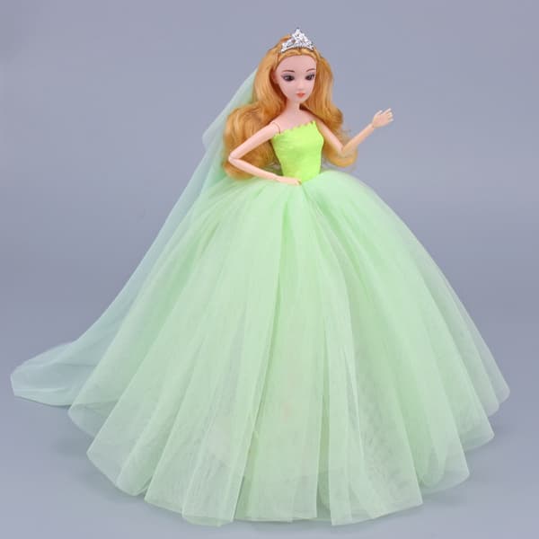 5-delars Barbie-docka Färgglad klänning Stor bröllopsklänning Fluffig A A