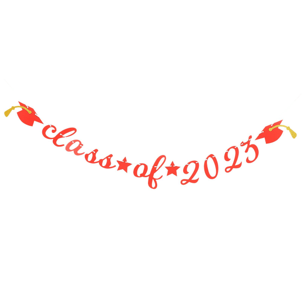 Graduation Glitter Class Of  Banner Paper Bunting Background Photo Prop For GraduationRed15X7.5C