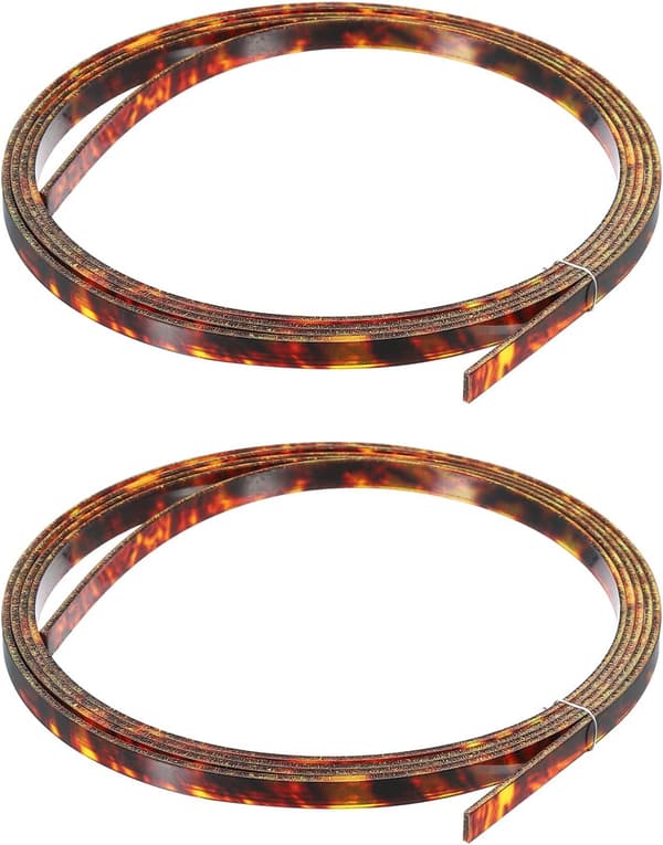 Plastbindningslist 1650x6x1,5 mm Gitarrkantlist för Akustisk Klassisk Brun 2-pack White 50ft 22AWG