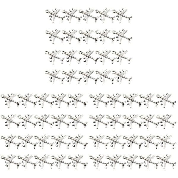 60 kpl lentokoneen kaulakoru riipuksia metalliseosta tee-se-itse koruja korujen valmistustarvike rannekoruaskarteluihin (an 60 pcs 2.8*2.3*0.45cm