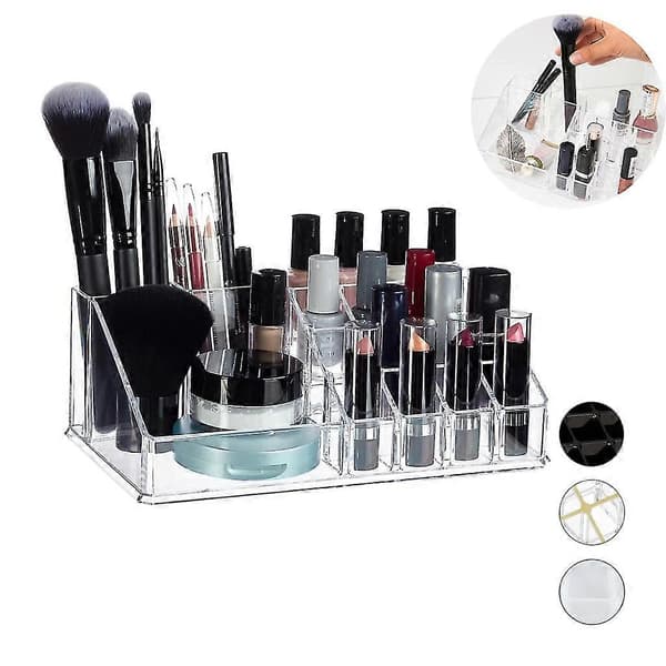 Gennemsigtig makeup-organizer, kosmetikopbevaring til makeup, læbestiftholder akryl, standard