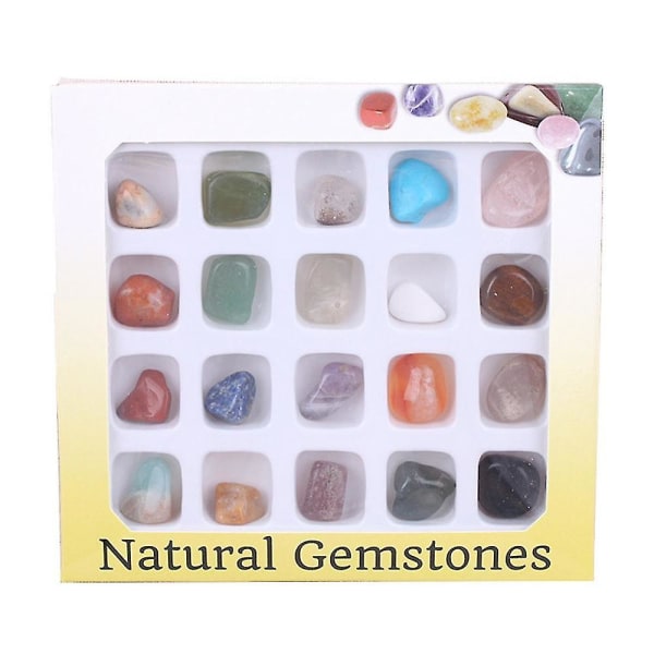 20 kpl Natural Crystal Jalokivi kiillotettu parantava chakra Stone Collection Suosittu kivi koristelu C