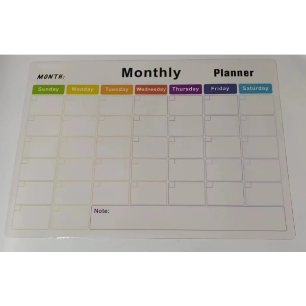 1 styks magnetiske bløde whiteboard-kalender-klistermærker, der kan fjernes, kan slettes